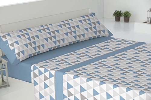 Todomueble Trieste Juego de Sábanas cama de 105, Azul Cover