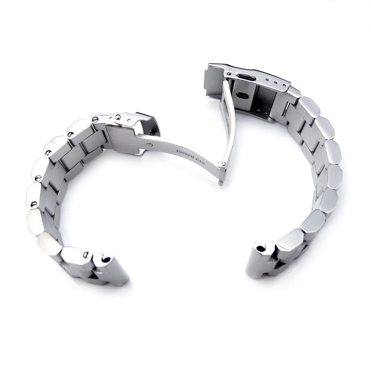 MiLTAT 22mm Hexad Style Bracelet de montre en métal Extrémité droite