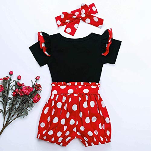 Newborn Baby Girl Polka Dots Princess Birthday Halloween Christmas Costume Ruffle Romper+Pants+Headband Clothes3