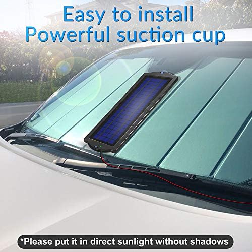 POWOXI 3.5W 12V Solar Trickle Charger for Car Battery, Portable and Waterproof, High Conversion Single Crystal Silicon Solar Panel car Battery Charger for Motorcycle Boat (3.5w Solar Chargers-Black)