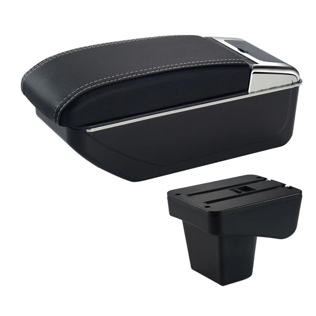Toiumops Armrest for Suzuki Vitara, Car Armrest Box Center Console Store Box(A3 White Line No USB)