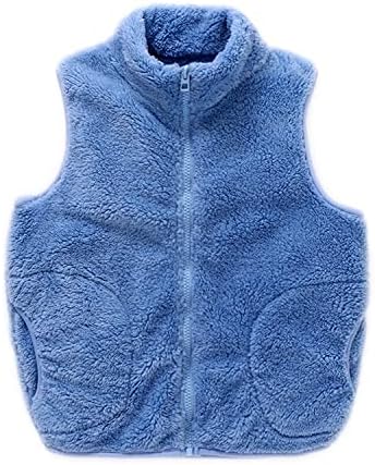 Baby Kinderen Polaire Gilet Kind Jongens Meisjes Mouwloze Jas Winter Warm Vest Rits Omhoog Kraag Taillejassen Jas Buitenkleding Lente Herfst - Politie Auto Patroon Blauw 100
