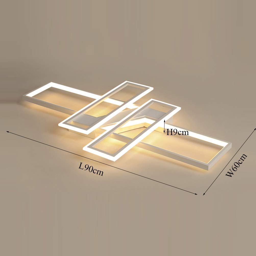 Moderna lámpara LED de techo para salón, regulable, pantalla de acrílico, de diseño cuadrado, para comedor, decorativa, cocina, casa de campo, mando a distancia