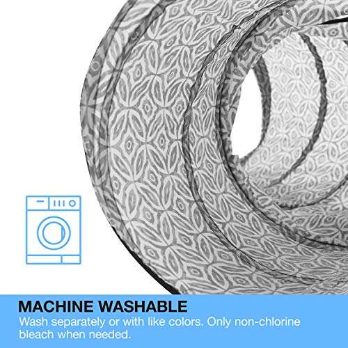 Image of Tempcore Cat Tunnel for Indoor Cats, 3 Way Collapsible Pet Play Tunnel with Teaser Wand, Peek Holes & Hanging Ball, Interactive Tube for Kittens & Rabbits, Grey Coin