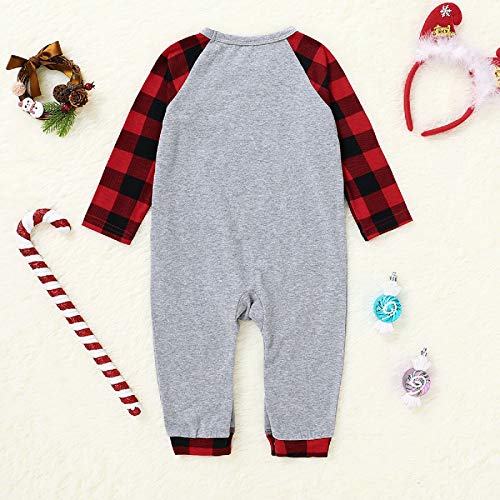 Esenlong Kerst Familie Bijpassende Outfit Set, Lange Mouw Blouse+ Plaid Lange Broek Baby Romper Xmas Pyjama Nachtkleding Vakantie Pak voor Papa Moeder Meisjes Jongens - Afbeelding 4
