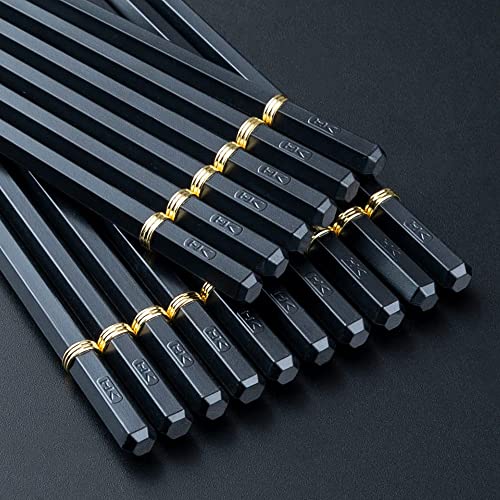 Palillos reutilizables CHFYIJYHM de aleación premium con diseño elegante para mesa 7