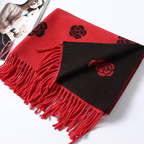 RWRAPS Lati Cashmere Sciarpe Donna Nuova Sciarpa Invernale Scialli Alti e Stole Nappe Floreali (Colore : A) (C)