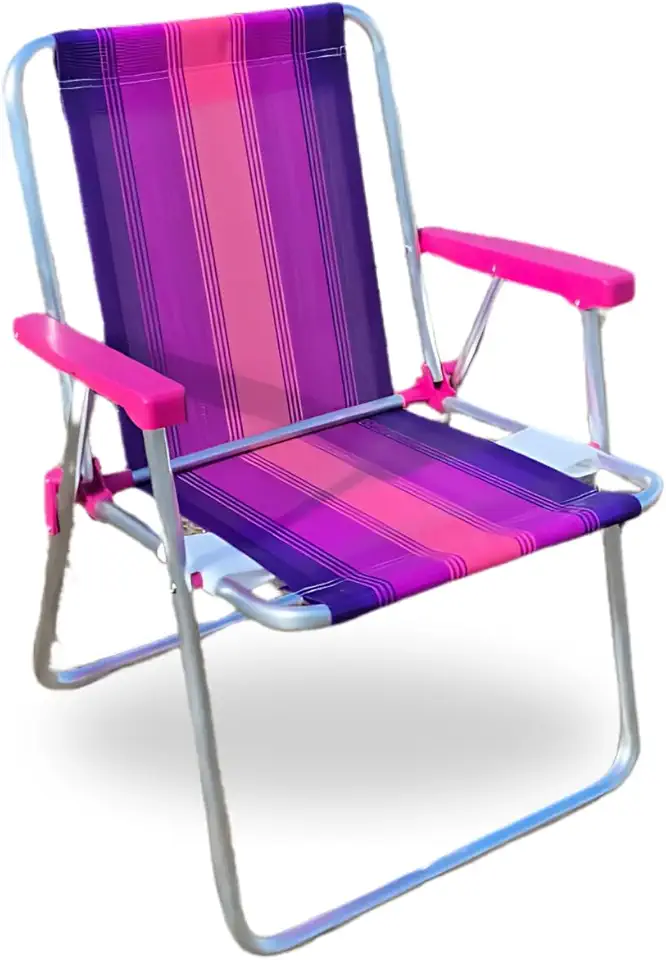 Cadeira de Praia Jardim em Alumínio Resistência e Conforto para você Suporta Até 120kg Cores Variadas (Roxo e Rosa)