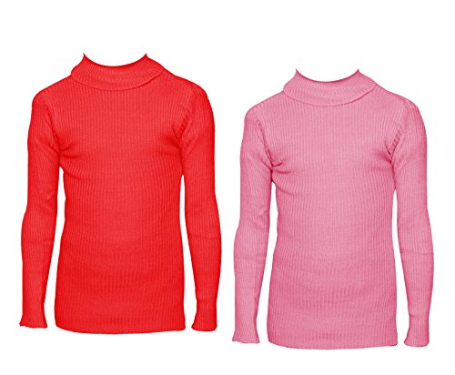 Image of IndiWeaves Boys Wollen Warm High Neck Full Sleeves T-Shirt /Inner /Skivvy for Winter (Pack of 2) Red /Pink 2-3 Years 10110-0106-IW-P2-20