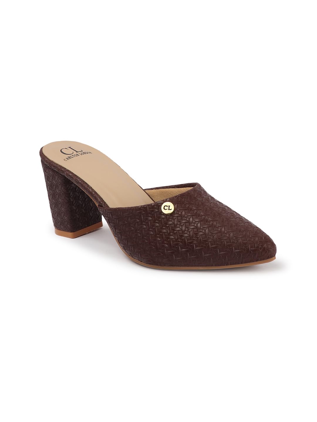 carlton london Women Comfortable Fashion Pointed Toe Heeled Mule Shoes for Daily use, Office use, Casual use-picture-25