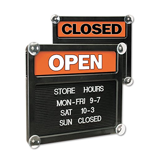 Headline Sign Double-Sided Open/Closed Sign w/Plastic Push Characters, 14.38 x 12.38
