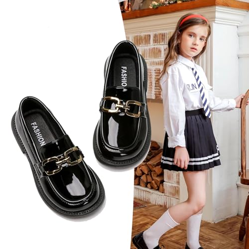 WUIWUIYUToddlers Girls Loafers Oxford Flats Casual Moccasins Slip-On School Uniform Walking Boat Dress Shoes2