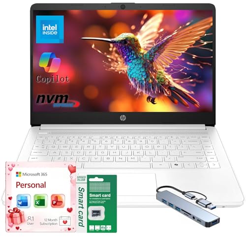 HP �m�[�g�p�\�R�� 14�C���` HD�AIntel Celeron N4500�A1�N�Ԃ�Microsoft Office 365 & Copilot AI�A8GB RAM 128GB SSD�AHDMI�AWindows 11S�A���C�g&�X�����A4K�O���t�B�b
