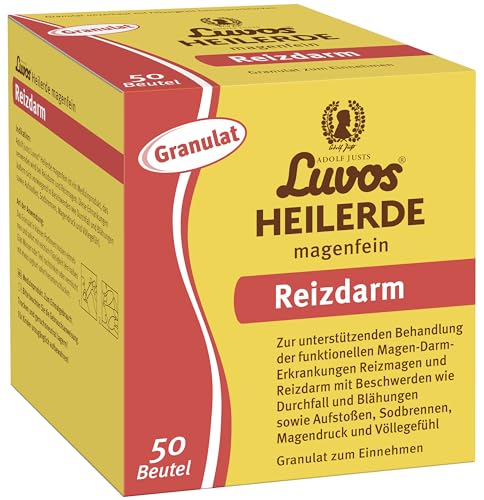 Luvos Heilerde magenfein Granulat - Naturheilmittel gegen Reizdarm & Reizmagen - Bei Symptomen wie Durchfall Blähungen Aufstoßen Sodbrennen Magendruck - 50 Beutel