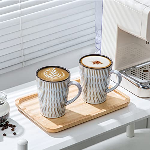 vancasso PLUVO Kaffeetassen set 6er, Tassen Set Steingut, 480ml Kaffeebecher mit Henkel, Espressotassen, Teetassen groß… – Ansicht 5