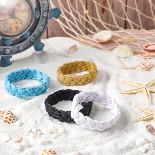 World End Imports White Cotton Sailor Knot Bracelet (Medium)4