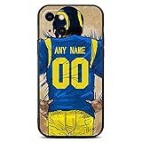 IKPYTREE Custom Name & Number Football Jersey Black Case for iPhone 15 14 13 12 11 Xs Max XR 8 7 6 Plus 11 Pro mini，with Camera Protection Phone Case (Los Angeles Blue)