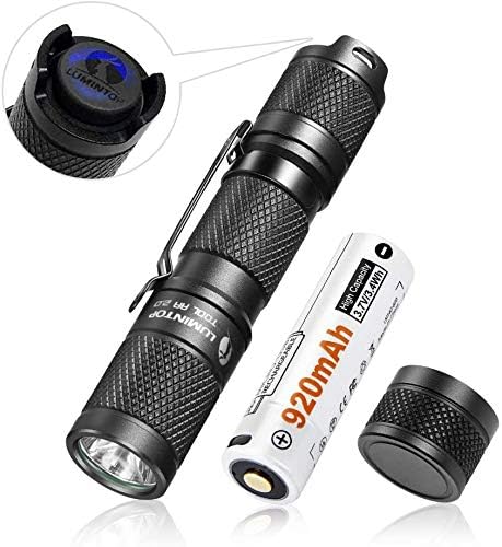 Torch Flashlight Rechargeable LUMINTOP Tool AA2.0 Set 650 Lumens Cree Flashlight Including Magnetic Tailcap and Diffuser, Waterproof, Powerful Small Torch light for Daily Usage (14500 li-ion Included)