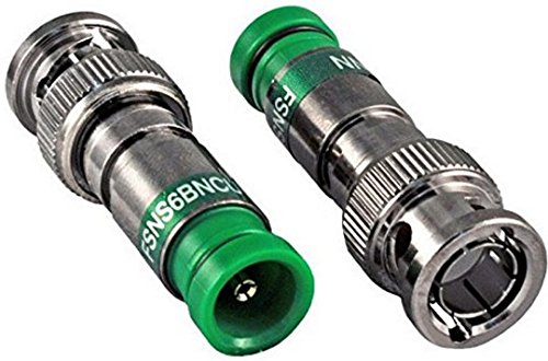 Belden FSNS6BNCU-25 RG6/6 Quad Universal BNC Nickel (Green) 25pk