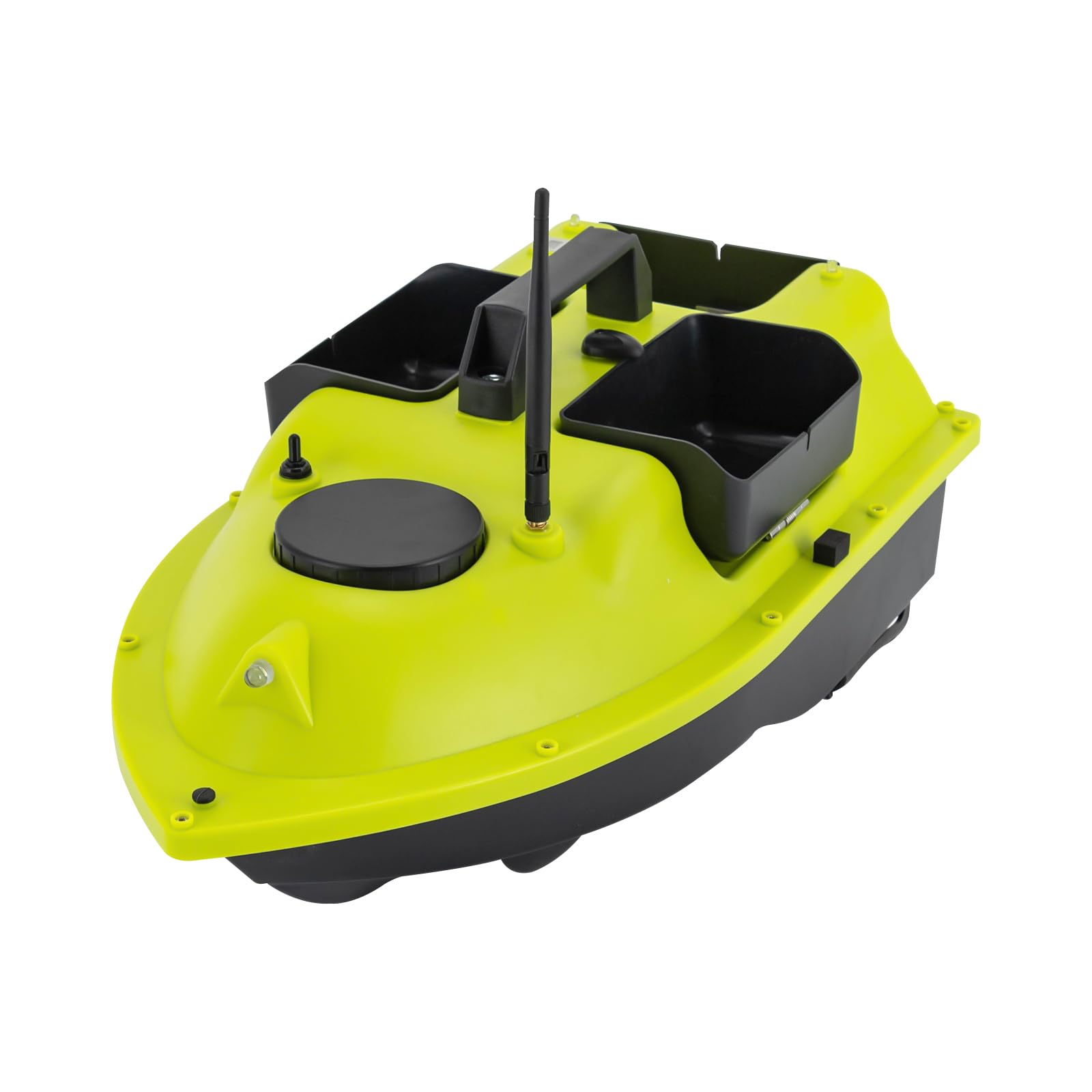 Łódź karmowa wędkarska zdalnie sterowana łódź wędkarska łódź przynęta wędkarska 2 x 5200 mAh akumulator, pilot zdalnego sterowania 600 m, do łowienia w rzece, jeziorze i stawie