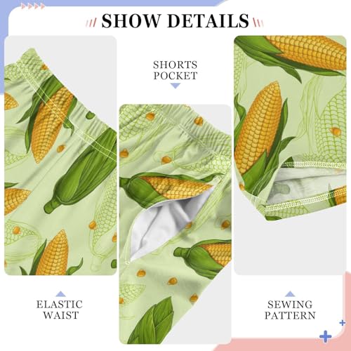 ZZXXB Corns Boys Long Pants Soft Trousers Elastic Waist Kids Lounge Bottoms with Pockets S-XL4