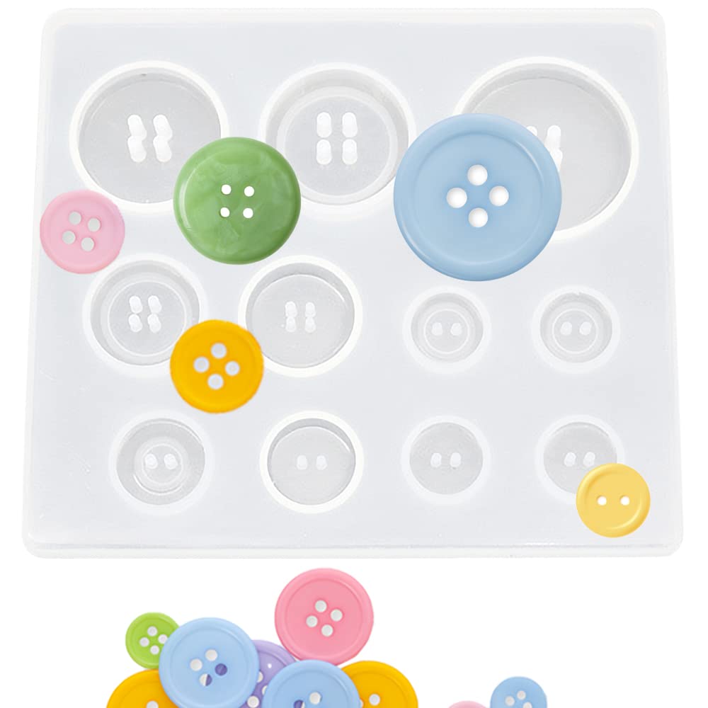 Button Silicone Moulds Round Buttons Charms Epoxy Resin Mould for Resin Jewelry Casting Mold DIY Craft Decorations Making Tool