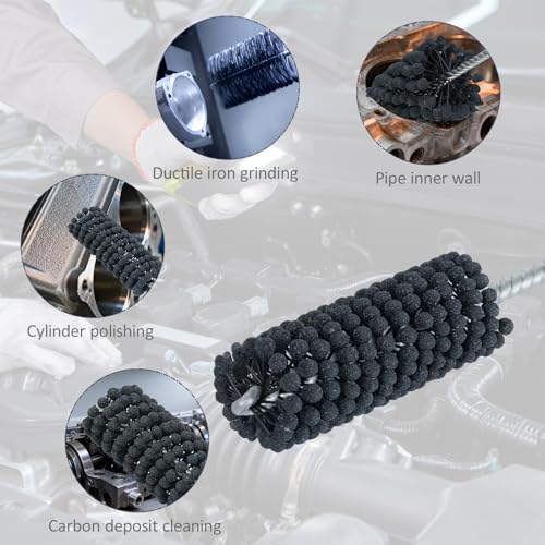 Image of Cylinder Hone, 180 Grit Silicon Carbide, 1 inch (25.4mm) Diameter Ball Hone | for Hole Diameters 15 /16 inch - 1 inch, Cylinder Engine Sanding Brush for Heavy Duty Deburring, Fast Cutting and Scratch Removal