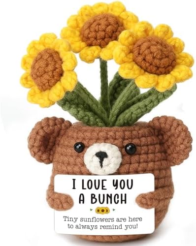 Romantic Anniversary Birthday Velentine Gifts for Him Her Boyfriend Girlfriend Wife Husband Stocking Stuffers Christmas Gift Ideas Handmade I Love You Crochet Flower Wedding Couple Gifts for Women