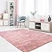 Produktbild carpet city Shaggy Teppich Micro Polyester Hochflor Einfarbig Rosa Wohnzimmer Schlafzimmer, Größe: 140 x 200 cm