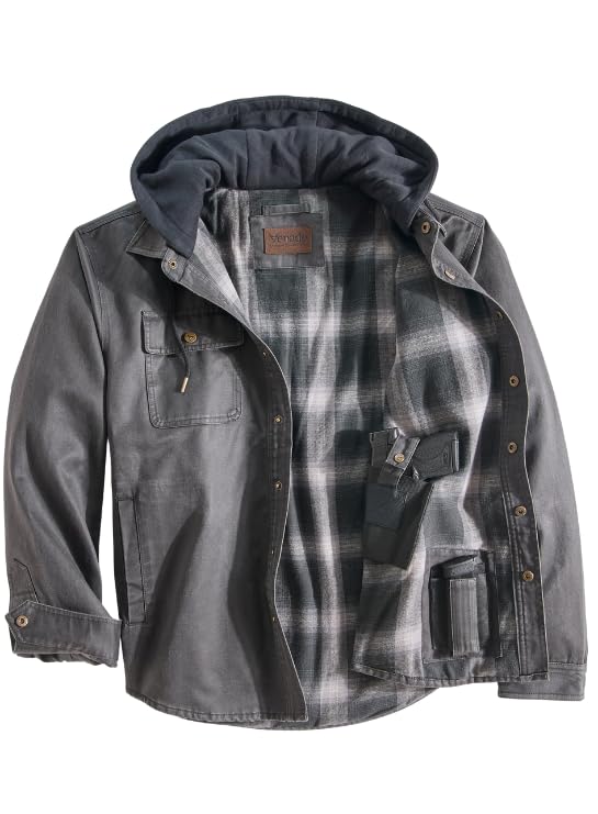 Image of Venado Men's Smuggler Concealed Carry Chore Coat - Hooded Flannel Lined Jacket