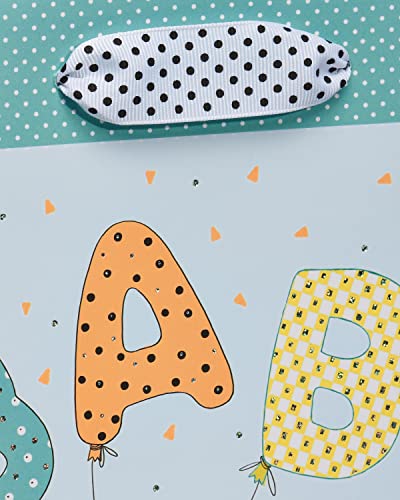 Image of Papyrus 13 inch Large Gift Bag - Designed by House of Turnowsky (Elephant with Balloons) for Baby Showers, Baby Sprinkles, New Baby, Baptisms, Christenings and All Baby Occasions (1 Bag)