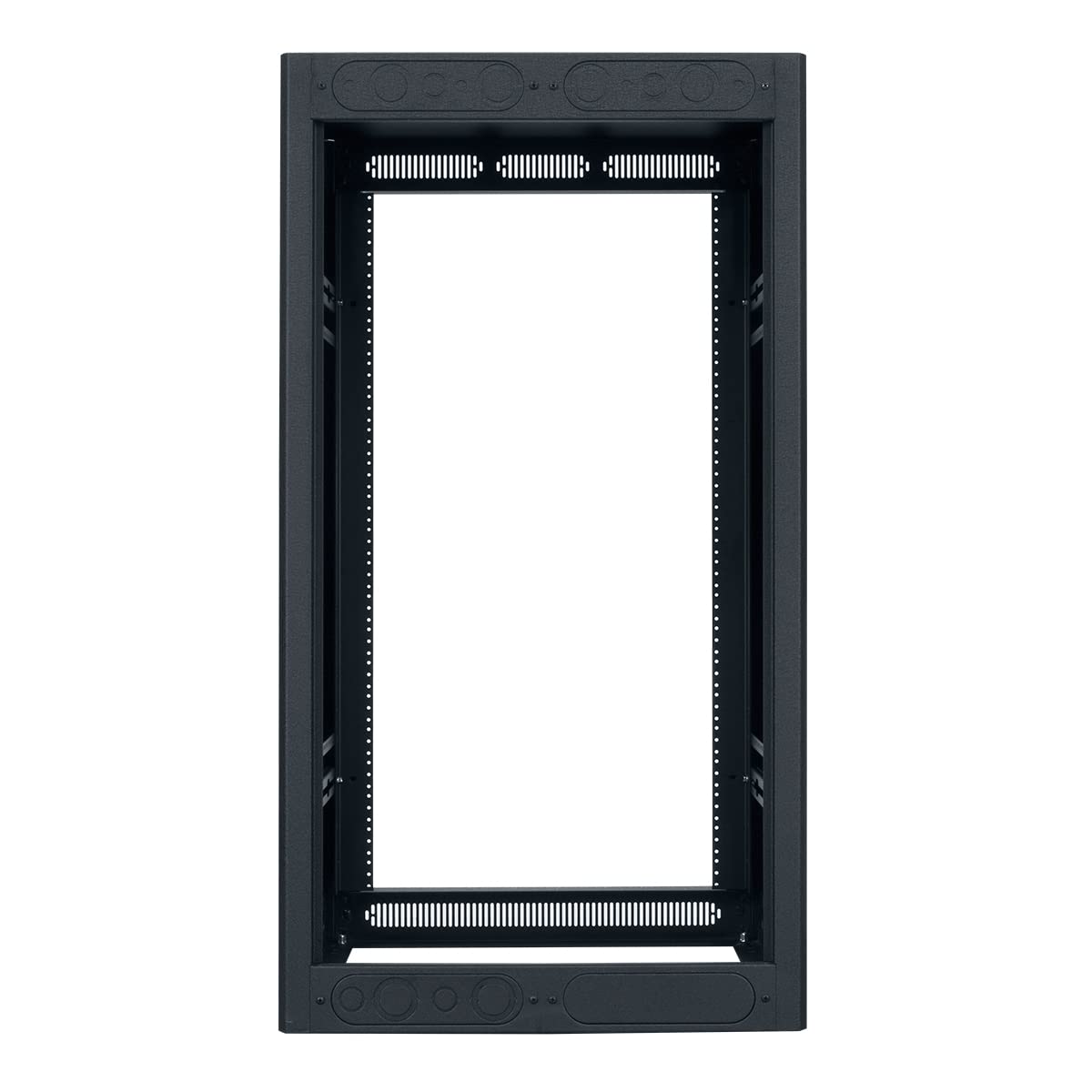 Lowell LPR-2122 LPR Series 21U x 22 Inches Deep Portable AV Rack with Solid Door; Solid Steel Base with 4 Heavy Duty Swivel Casters; Welded Sides with Top/Bottom Vents, Recessed Handles