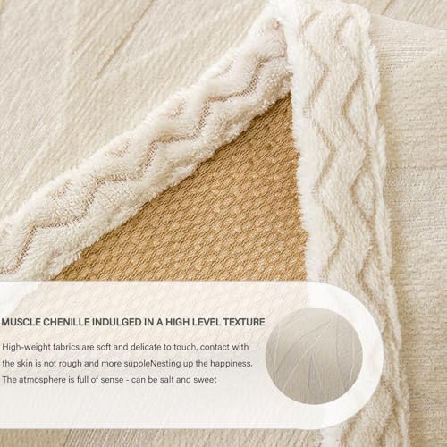 Housse de canapé chenille lavable 4 places jeté protection canapé d'angle