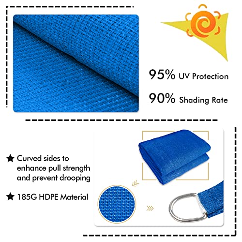 Image of KANAGAWA 12'x16' Sun Shade Sail Blue Curved Rectangle