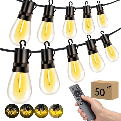 Outdoor Patio String Lights: S14 Shatterproof Bulb Outside Waterproof Light  - Detailed View