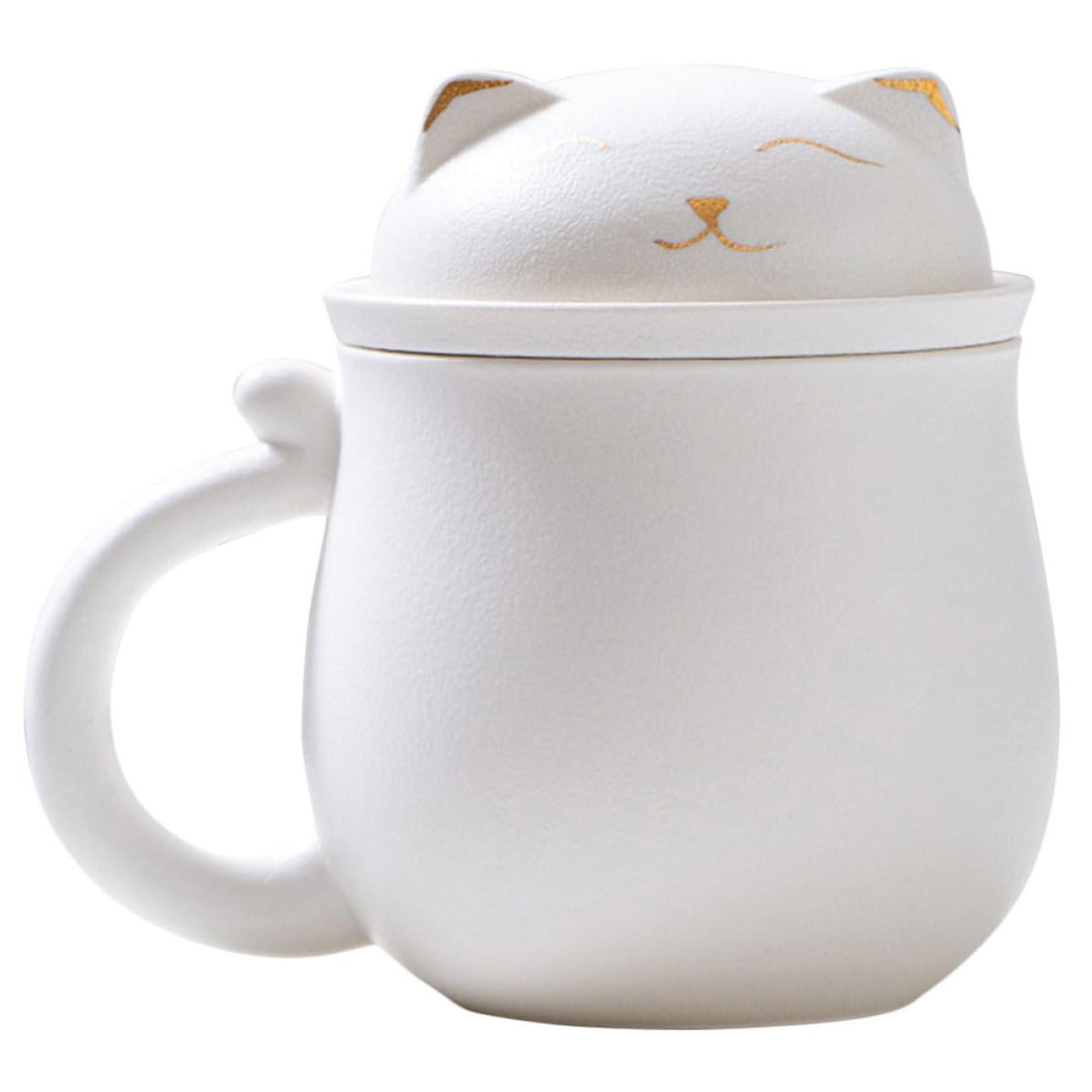 Hemobllo Tazza in Ceramica con Infusore 350ml Bianca per Ufficio