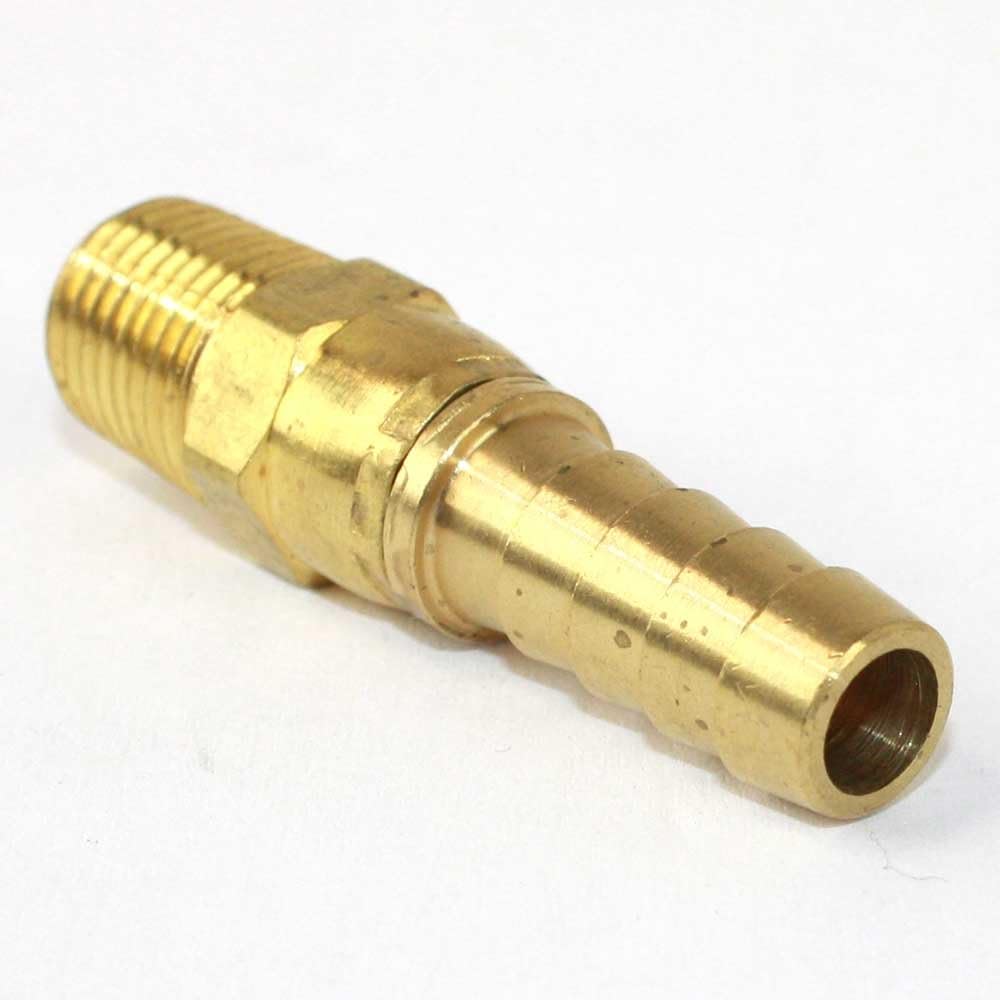 Interstate Pneumatics FMS146 Brass Hose Fitting, Connector, 3/8 Inch Swivel Barb x 1/4 Inch Male NPT End