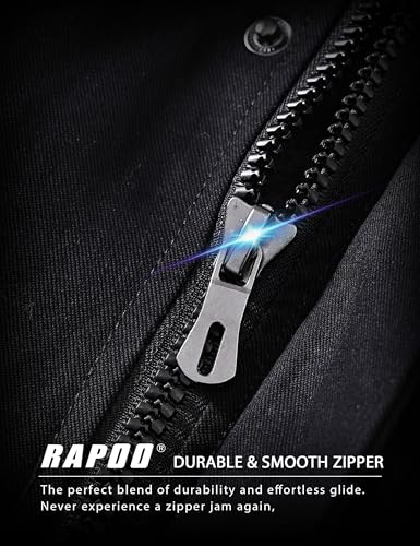 Image of Rapoo Men's Winter Jacket Cotton Work Military Jackets Fleece Lined Thick Warm Cargo Coats with Hooded