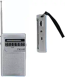 Rádio Portátil Vertical FM/AM Retrô Compacto com Antena Estendida, Entrada P2, Ideal para Idosos, Pesca, Camping, Viagem e Situações de Emergência