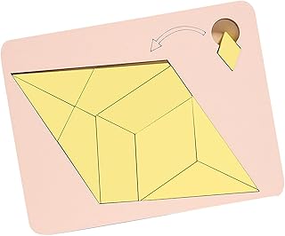 Kokiya Conjunto de quebra-cabeças de formas tangram, blocos de formas geométricas, placa de quebra-cabeças de forma geométrica de madeira para meninos e, Estilo b