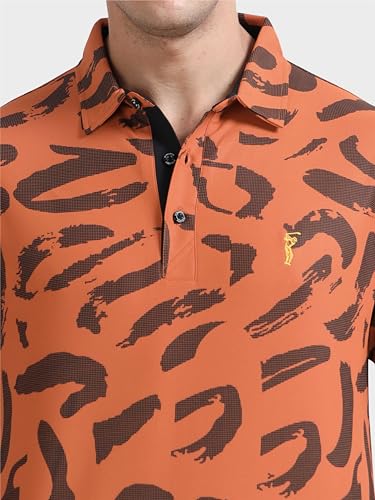 Image of STELLERS Men's Printed Polo T-Shirt | Regular Fit| Feather Touch Feel | Odour Resistant | Wrinkle Free | Stretchable | Anti-Static