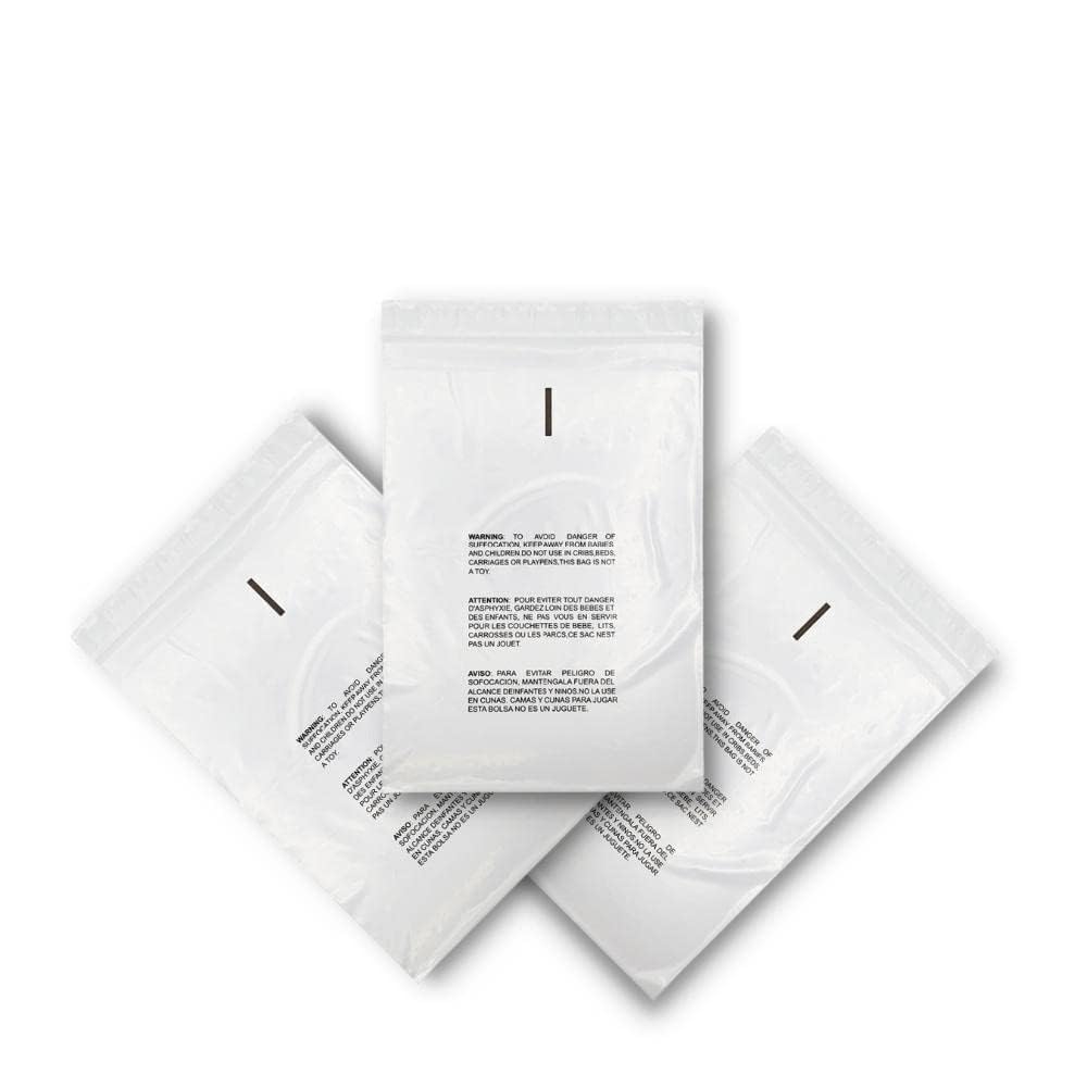 PSBM Polypropylene Bags 16 x 20 Inch Durable Polybags 200 Count, Self Seal Clear Poly Bags with Suffocation Warning for Packaging & Shipping, Clear Zip bags for T Shirt packaging
