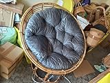Swadeshi Bamboo Papasan Comfortable Chair with Cushion (Natural Stain Finish) for for Living Room, Lawn, Office,Outdoor, Indoor, Garden