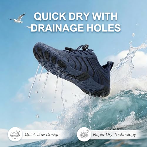 Image of Barefoot Shoes for Women & Men, Grounded Walking Hiking Barefoot Shoes, Wide Toe Box Non-Slip Water Athletic Footwear, Comfortable Vitality Barefoot Footwear, Trail Running Sneakers Unisex