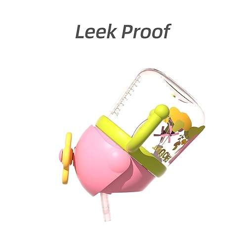 Miniatura 5 de Piifur Vaso para beber con popote con correa, a prueba de derrames, para bebé de 2 años, taza de entrenamiento para niños pequeños, 10 onzas, verde