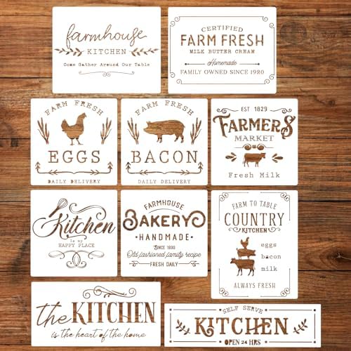 Kitchen Stencils for Painting on Wood Farmhouse Country