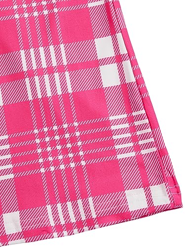 Image of WDIRARA Toddler Girl's 2 Piece Outfits Plaid Halter Neck Tank Top and Flare Leg Pants Set
