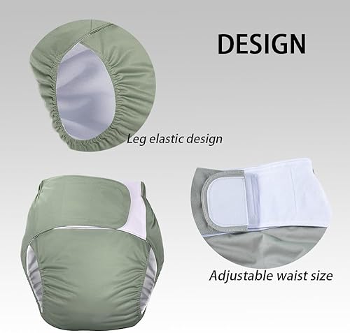 Miniatura 2 de Paquete de 3 pañales de tela para adultos, pañales reutilizables, lavables, pañales protectores para el cuidado de los ancianos, circunferencia de