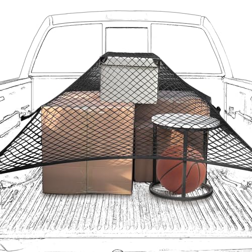Cargo Net for Pickup Truck Bed 3'x4' Stretches to 6'x8' Heavy Duty... Cargo Net for Pickup Truck Bed 3'x4' Stretches to 6'x8' Heavy Duty...