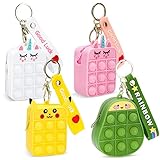 IDJWVU Pop Purse It for Girls,4 Pack Mini Popper Its Unicorn Cute Cartoon Coin Wallet Bag,Push...